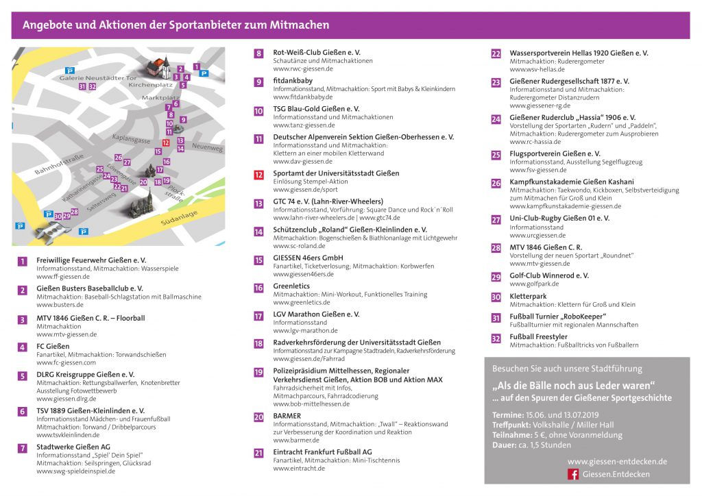 Sport in der City am 31. März 2019